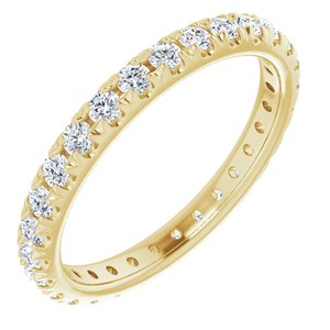 14K Yellow 3/4 CTW Lab-Grown Diamond  French-Set Eternity Band