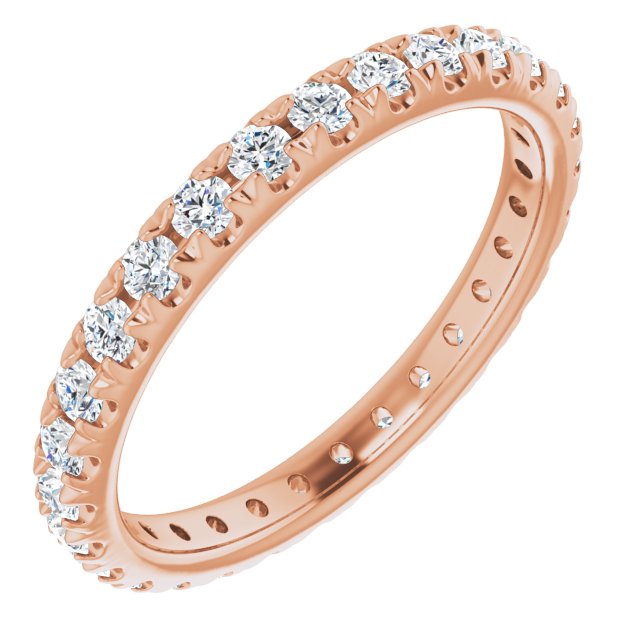 14K Rose 7/8 CTW Lab-Grown Diamond  French-Set Eternity Band
