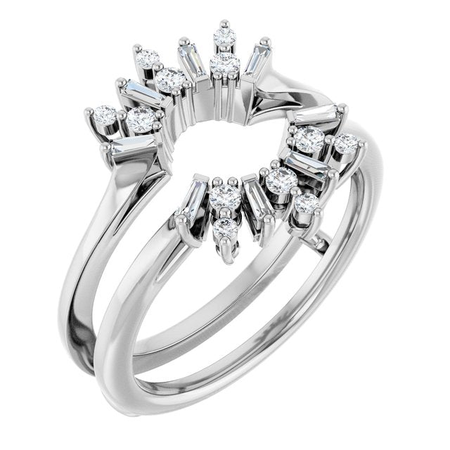 Platinum 1/3 CTW Lab-Grown Diamond Art Deco Ring Guard