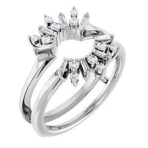 Platinum 1/3 CTW Lab-Grown Diamond Art Deco Ring Guard