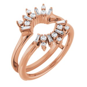 14K Rose 1/3 CTW Lab-Grown Diamond Art Deco Ring Guard