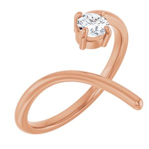 14K Rose 1/4 CT Lab-Grown Negative Space Ring