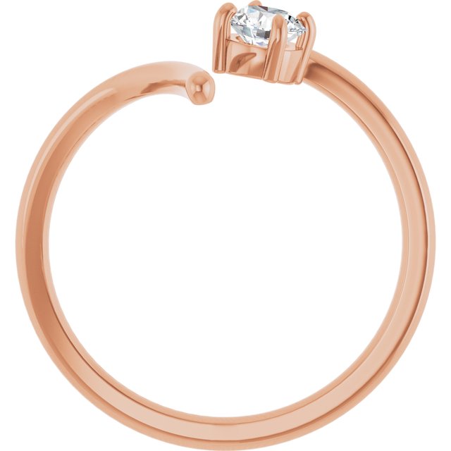 14K Rose 1/4 CT Lab-Grown Negative Space Ring