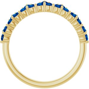 14K Yellow Lab-Grown Blue Sapphire Crown Ring
