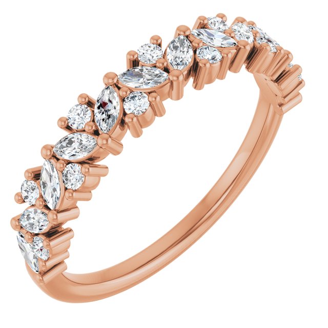 14K Rose 1/2 CTW Lab-Grown Diamond Anniversary Band
