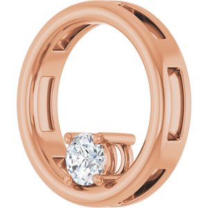 14K Rose 1/4 CT Lab Grown Diamond Pendant