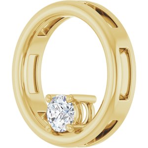 14K Yellow 1/4 CT Lab Grown Diamond Pendant
