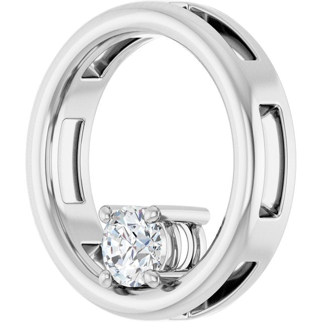 14K White 1/4 CT Lab Grown Diamond Pendant