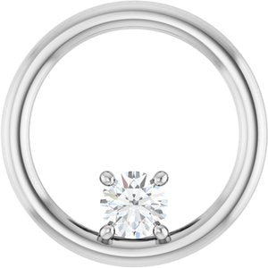 14K White 1/4 CT Lab Grown Diamond Pendant