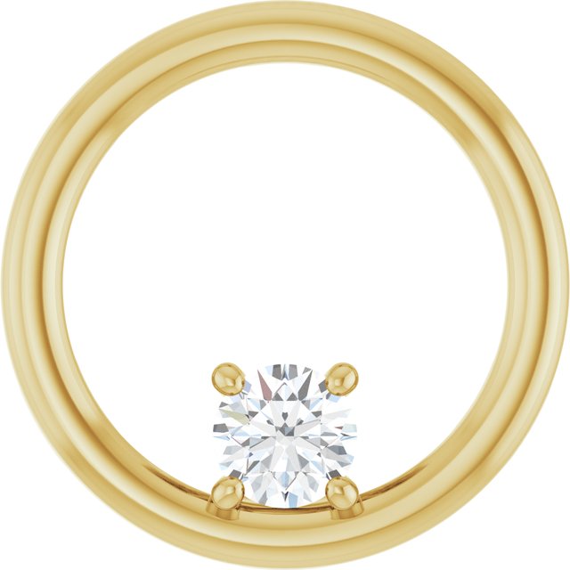 14K Yellow 1/4 CT Lab Grown Diamond Pendant
