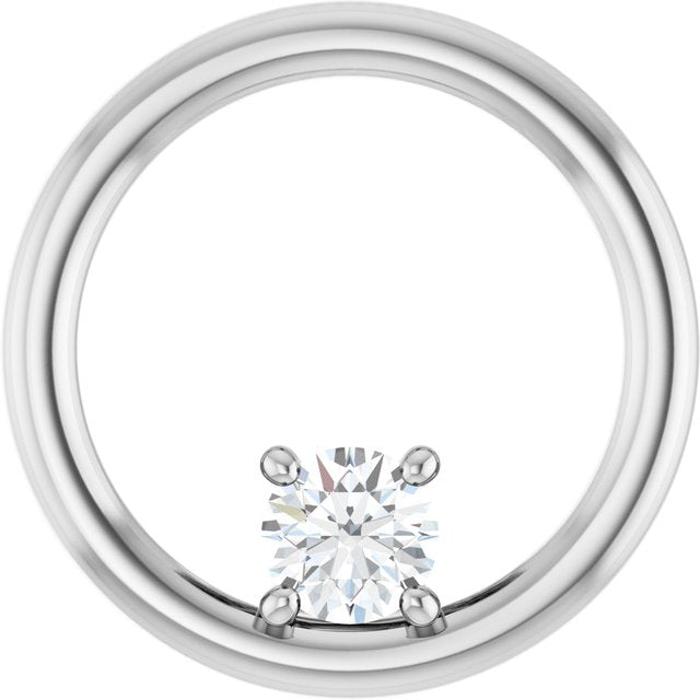 14K White 1/4 CT Lab Grown Diamond Pendant