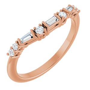 14K Rose 1/5 CTW Lab-Grown Diamond Contour Band