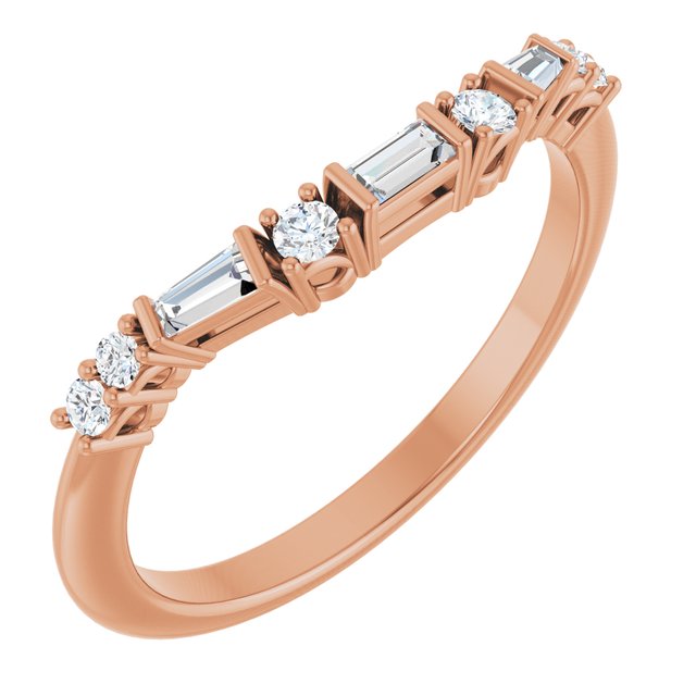 14K Rose 1/5 CTW Lab-Grown Diamond Contour Band