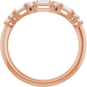 14K Rose 1/5 CTW Lab-Grown Diamond Contour Band