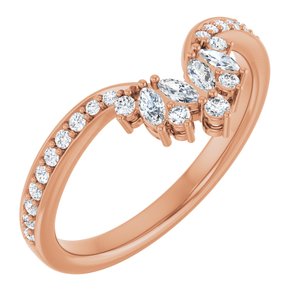 14K Rose 1/3 CTW Lab-Grown Diamond Contour Band