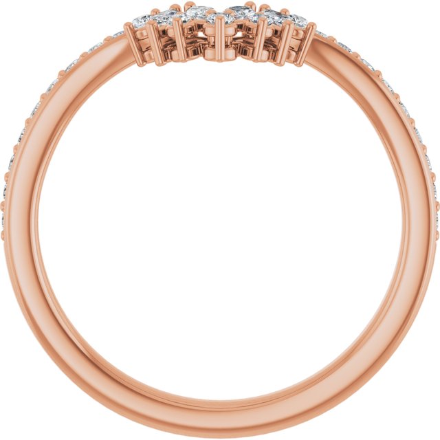14K Rose 1/3 CTW Lab-Grown Diamond Contour Band