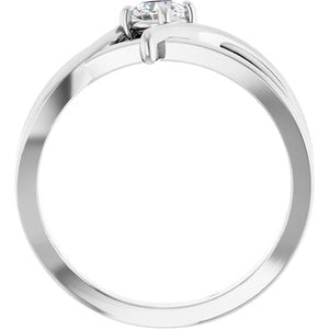 14K White 1/4 CT Lab-Grown Diamond Ring