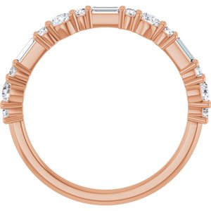 14K Rose 1/2 CTW Lab-Grown Diamond Anniversary Band