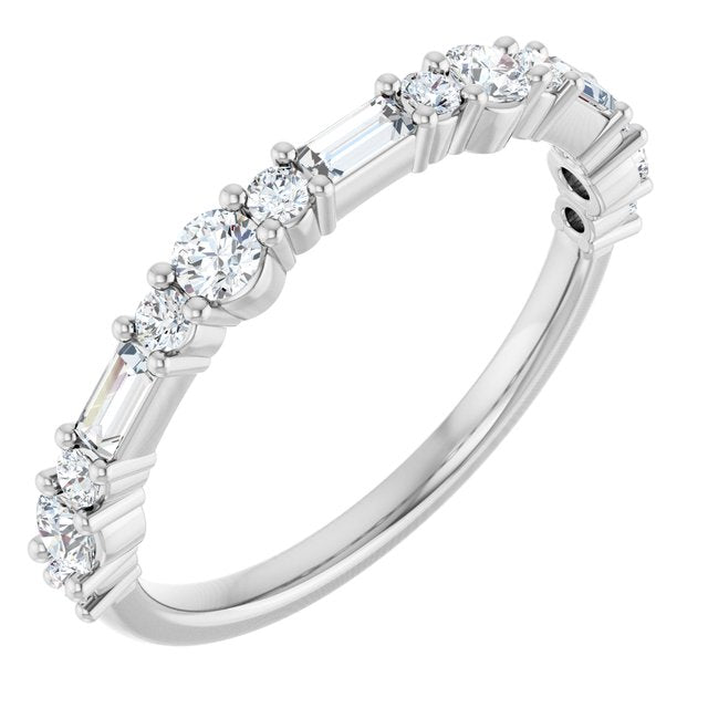 14K White 1/2 CTW Lab-Grown Diamond Anniversary Band
