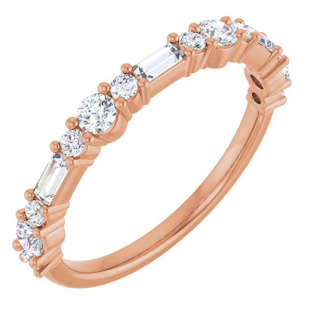 14K Rose 1/2 CTW Lab-Grown Diamond Anniversary Band