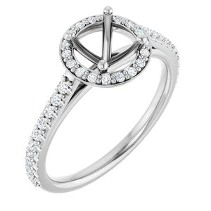 14K White 6.5 mm Round 1/4 CTW Lab-Grown Diamond Semi-Set Engagement Ring