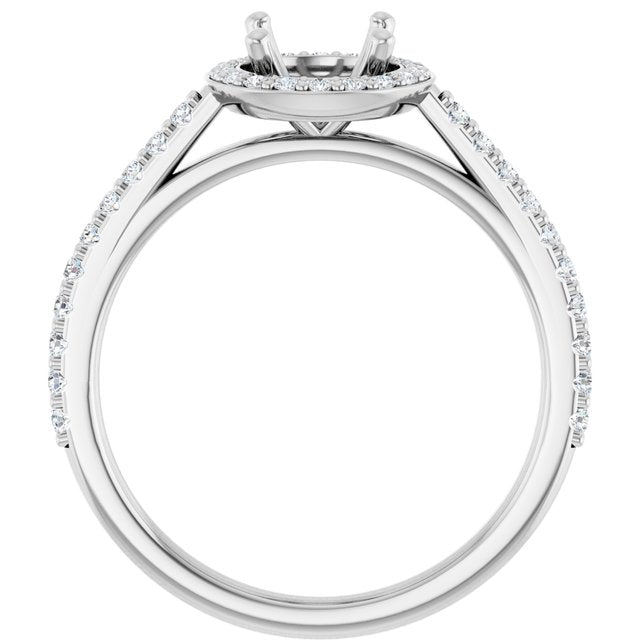 14K White 6.5 mm Round 1/4 CTW Lab-Grown Diamond Semi-Set Engagement Ring