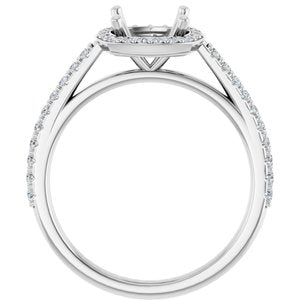 14K White 7x7 mm Cushion 1/4 CTW Lab-Grown Diamond Semi-Set Engagement Ring