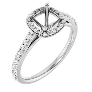 Platinum 6x6 mm Cushion 1/4 CTW Lab-Grown Diamond Semi-Set Engagement Ring