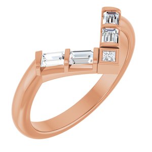 14K Rose 1/3 CTW Lab-Grown Diamond Contour Band