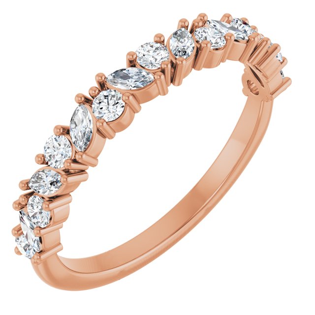14K Rose 1/2 CTW Lab-Grown Diamond Anniversary Band