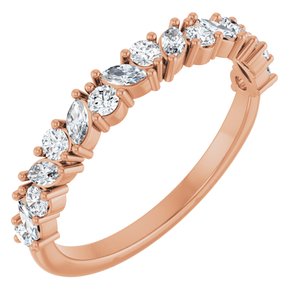 14K Rose 1/2 CTW Lab-Grown Diamond Anniversary Band