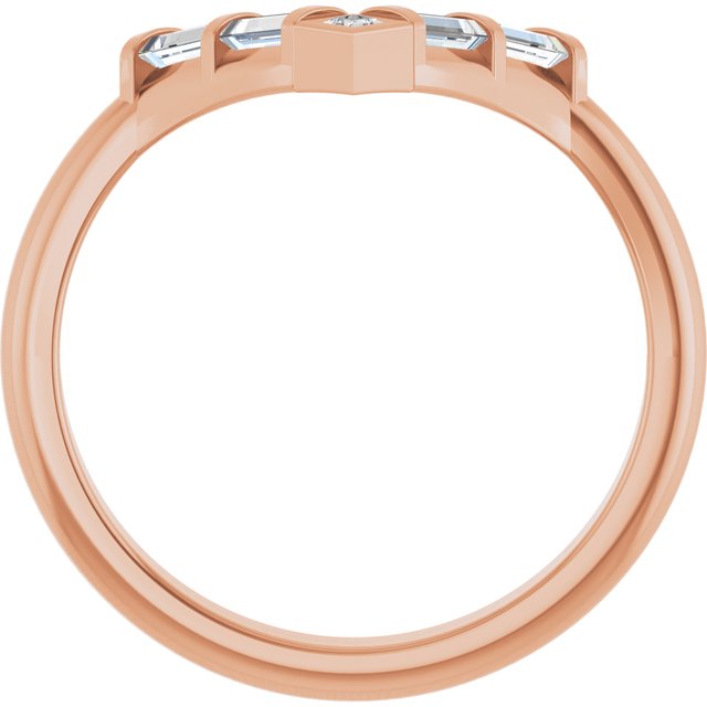 14K Rose 1/3 CTW Lab-Grown Diamond Contour Band