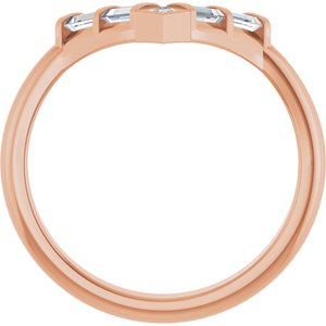 14K Rose 1/3 CTW Lab-Grown Diamond Contour Band