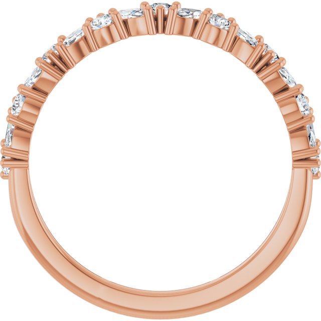 14K Rose 1/2 CTW Lab-Grown Diamond Anniversary Band