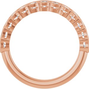 14K Rose 3/4 CTW Lab-Grown Diamond Anniversary Band