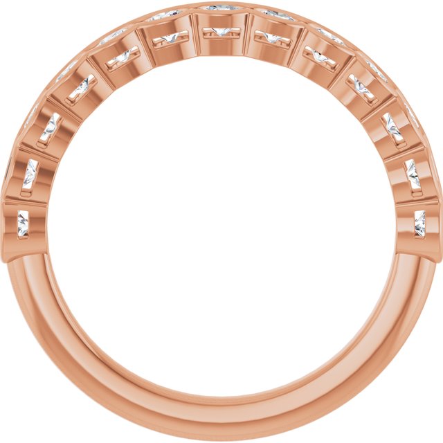 14K Rose 3/4 CTW Lab-Grown Diamond Anniversary Band
