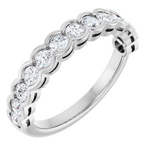 14K White 3/4 CTW Lab-Grown Diamond Anniversary Band