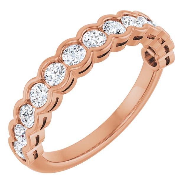 14K Rose 3/4 CTW Lab-Grown Diamond Anniversary Band