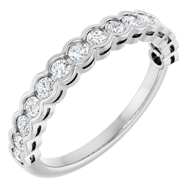 14K White 1/2 CTW Lab-Grown Diamond Anniversary Band