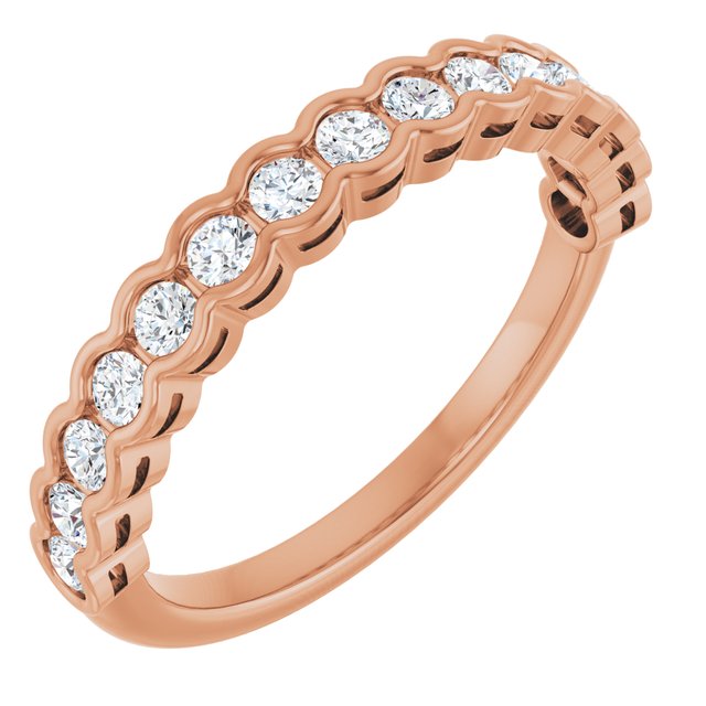 14K Rose 1/2 CTW Lab-Grown Diamond Anniversary Band