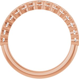 14K Rose 1/2 CTW Lab-Grown Diamond Anniversary Band