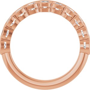 14K Rose 1 CTW Lab-Grown Diamond Anniversary Band