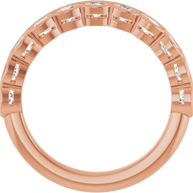 14K Rose 1 CTW Lab-Grown Diamond Anniversary Band