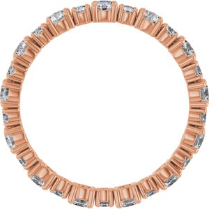 14K Rose 1 1/5 CTW Lab-Grown Diamond Eternity Band Size 7