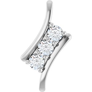 14K White 1/3 CTW Lab Grown Diamond Pendant