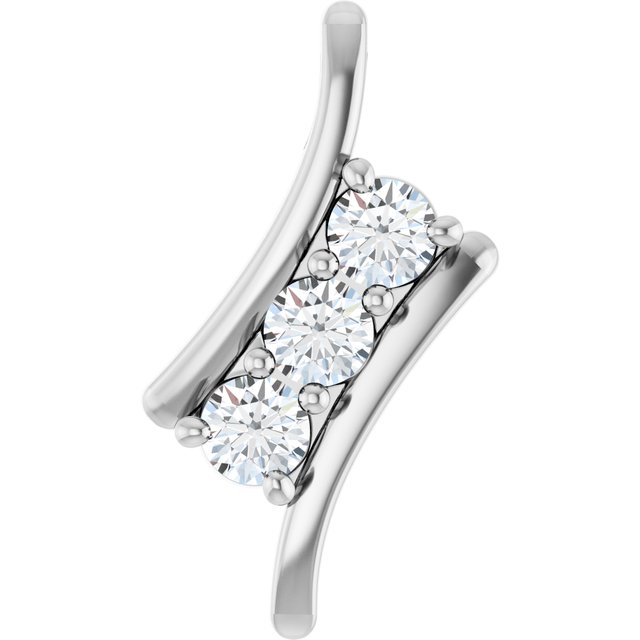14K White 1/3 CTW Lab Grown Diamond Pendant
