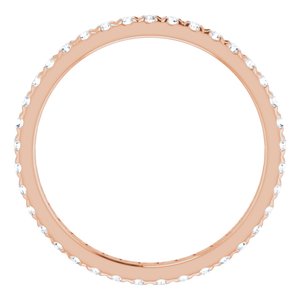 14K Rose 5/8 CTW Lab-Grown Diamond  French-Set Eternity Band