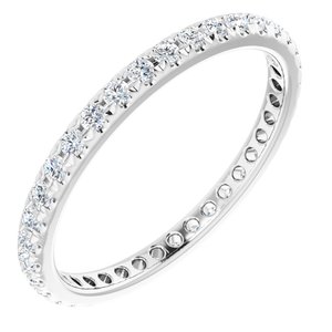 14K White 1/2 CTW Lab-Grown Diamond  French-Set Eternity Band