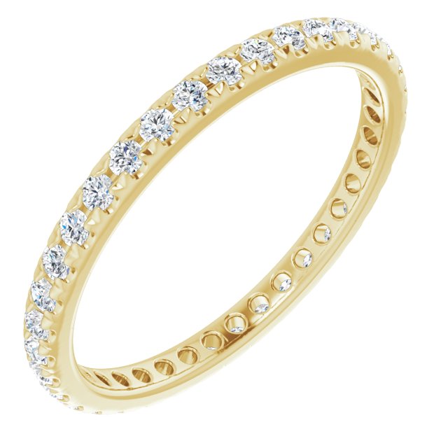 14K Yellow 1/2 CTW Lab-Grown Diamond  French-Set Eternity Band
