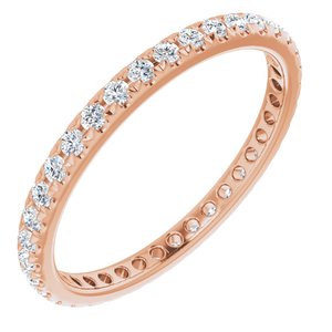 14K Rose 5/8 CTW Lab-Grown Diamond  French-Set Eternity Band